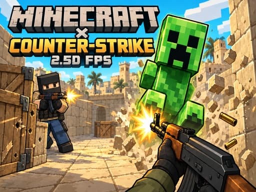 Minecraft &amp;times; Counter Strike: 2.5D FPS